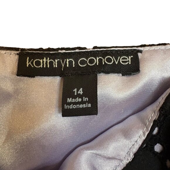 Black Over White Sleeveless Eyelet Strappy Dress 14 Kathryn Conover Boho Emo - Picture 3 of 10